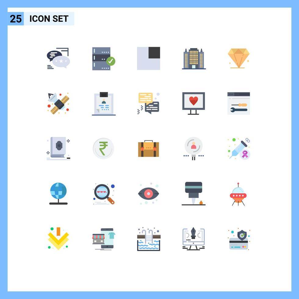 25 Flat Color concept for Websites Mobile and Apps diamond building check architecture view Editable Vector Design Elements