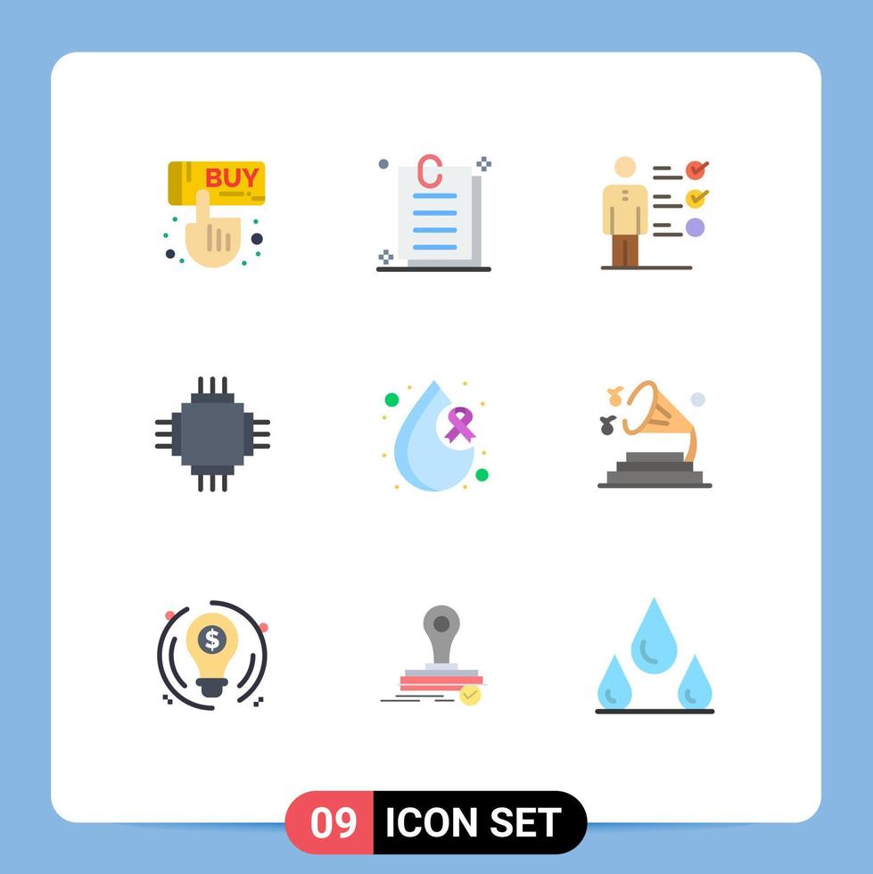 Universal Icon Symbols Group of 9 Modern Flat Colors of cancer equipment skills electronic devices Editable Vector Design Elements