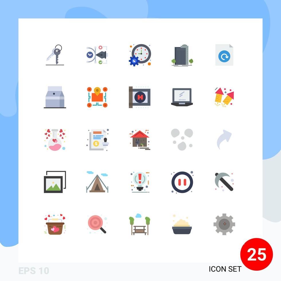 Set of 25 Modern UI Icons Symbols Signs for city green editable building schedule Editable Vector Design Elements