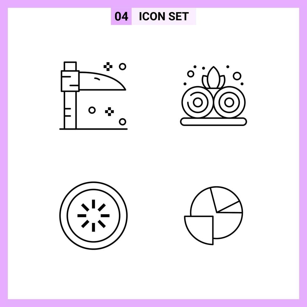 4 Icons in Line Style Outline Symbols on White Background Creative Vector Signs for Web mobile and Print Creative Black Icon vector background