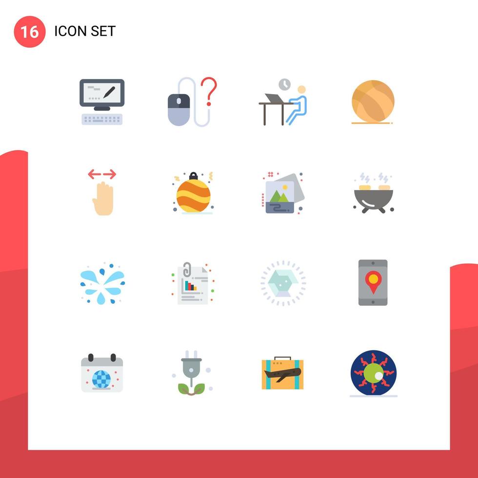 Set of 16 Vector Flat Colors on Grid for four american desk ball staff Editable Pack of Creative Vector Design Elements