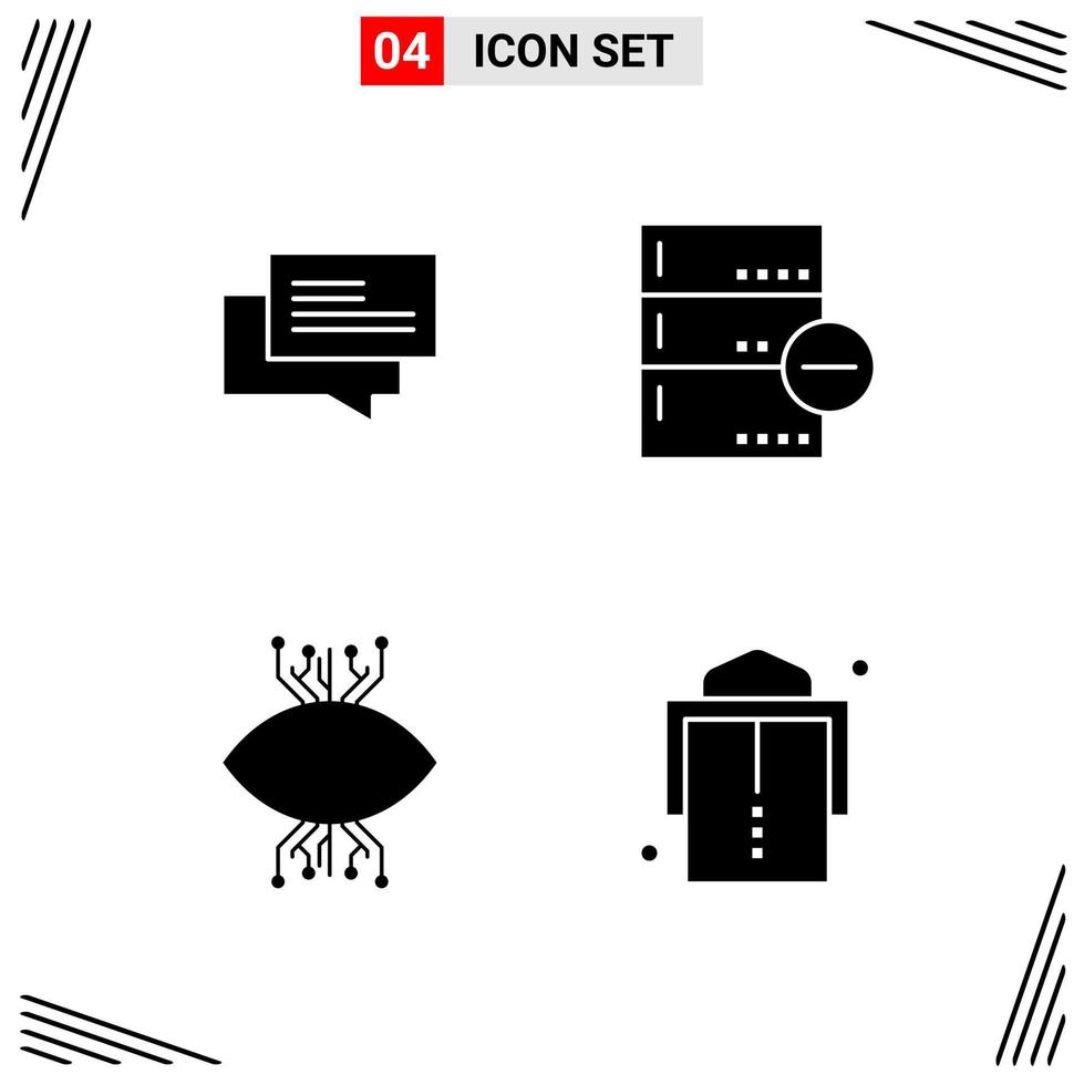 4 Icons Solid Style Grid Based Creative Glyph Symbols for Website Design Simple Solid Icon Signs Isolated on White Background 4 Icon Set Creative Black Icon vector background