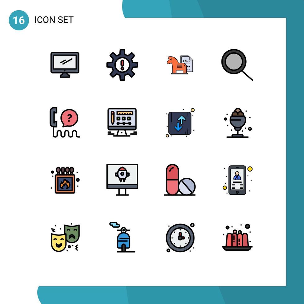 Set of 16 Modern UI Icons Symbols Signs for zoom tactic resources finance business Editable Creative Vector Design Elements