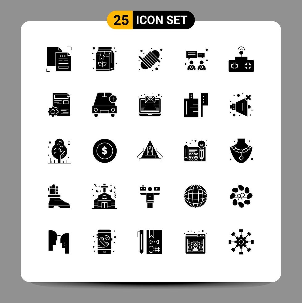 25 Solid Glyph concept for Websites Mobile and Apps rc finance drink chat yarn Editable Vector Design Elements