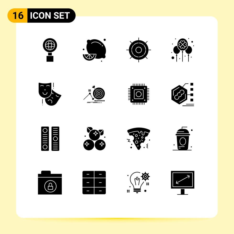 Stock Vector Icon Pack of 16 Line Signs and Symbols for masks irish ship festival celebrate Editable Vector Design Elements