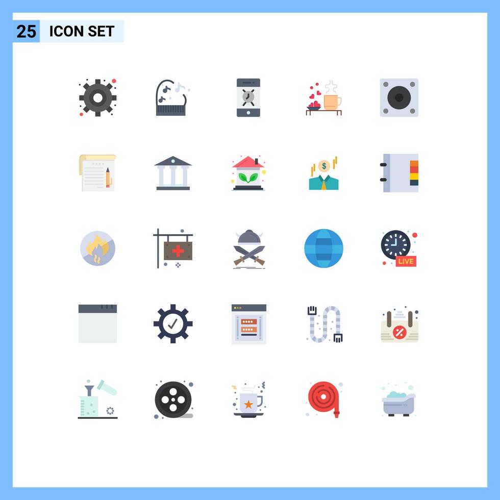 Universal Icon Symbols Group of 25 Modern Flat Colors of gadgets wedding bell loving hearts Editable Vector Design Elements