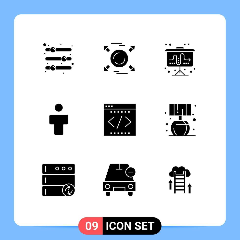 Stock Vector Icon Pack of 9 Line Signs and Symbols for business people all male tactic Editable Vector Design Elements