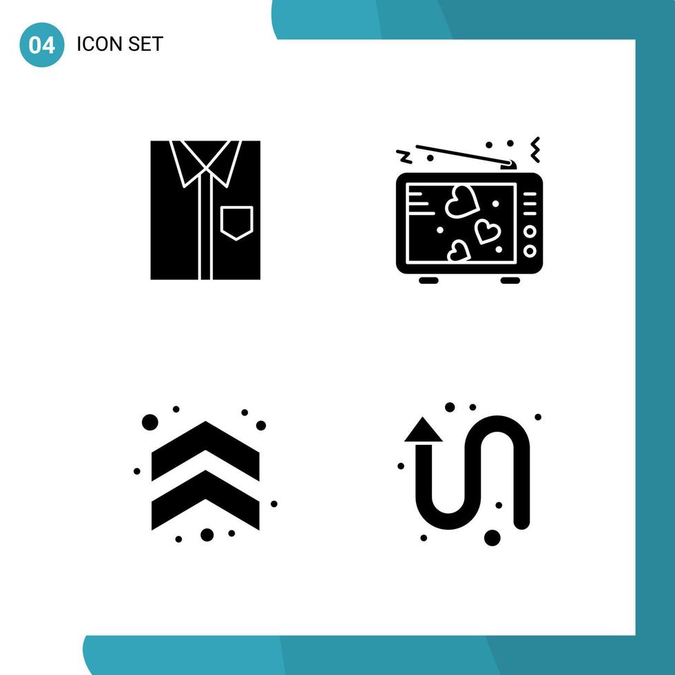 Vector Pack of 4 Glyph Symbols Solid Style Icon Set on White Background for Web and Mobile Creative Black Icon vector background