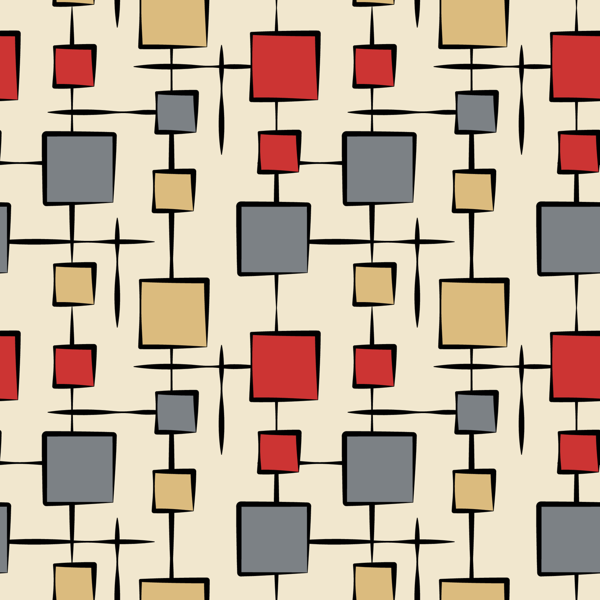 Mid century modern geometric seamless pattern in red and grey ...