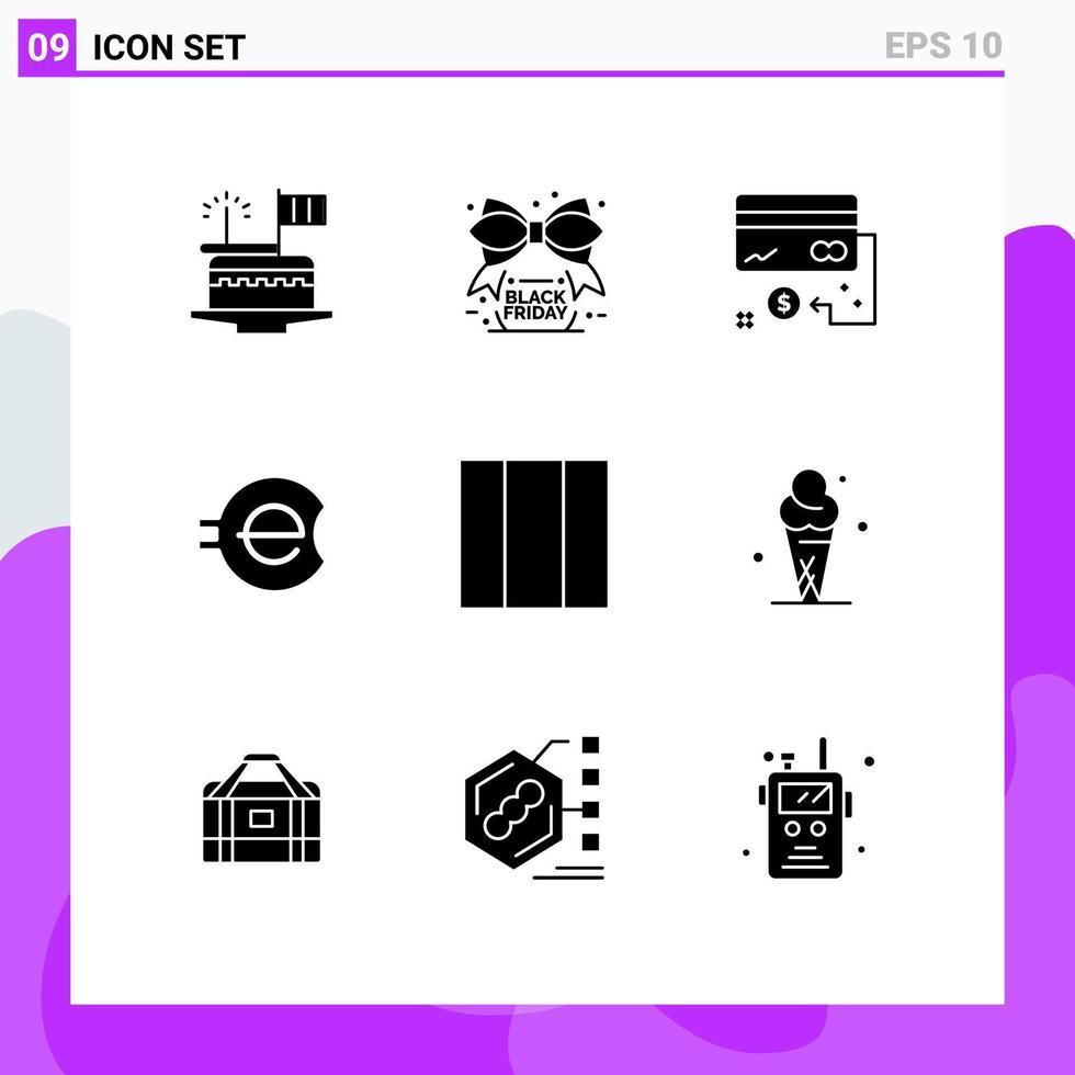 Modern Set of 9 Solid Glyphs and symbols such as crypto currency coin sale e coin finance Editable Vector Design Elements