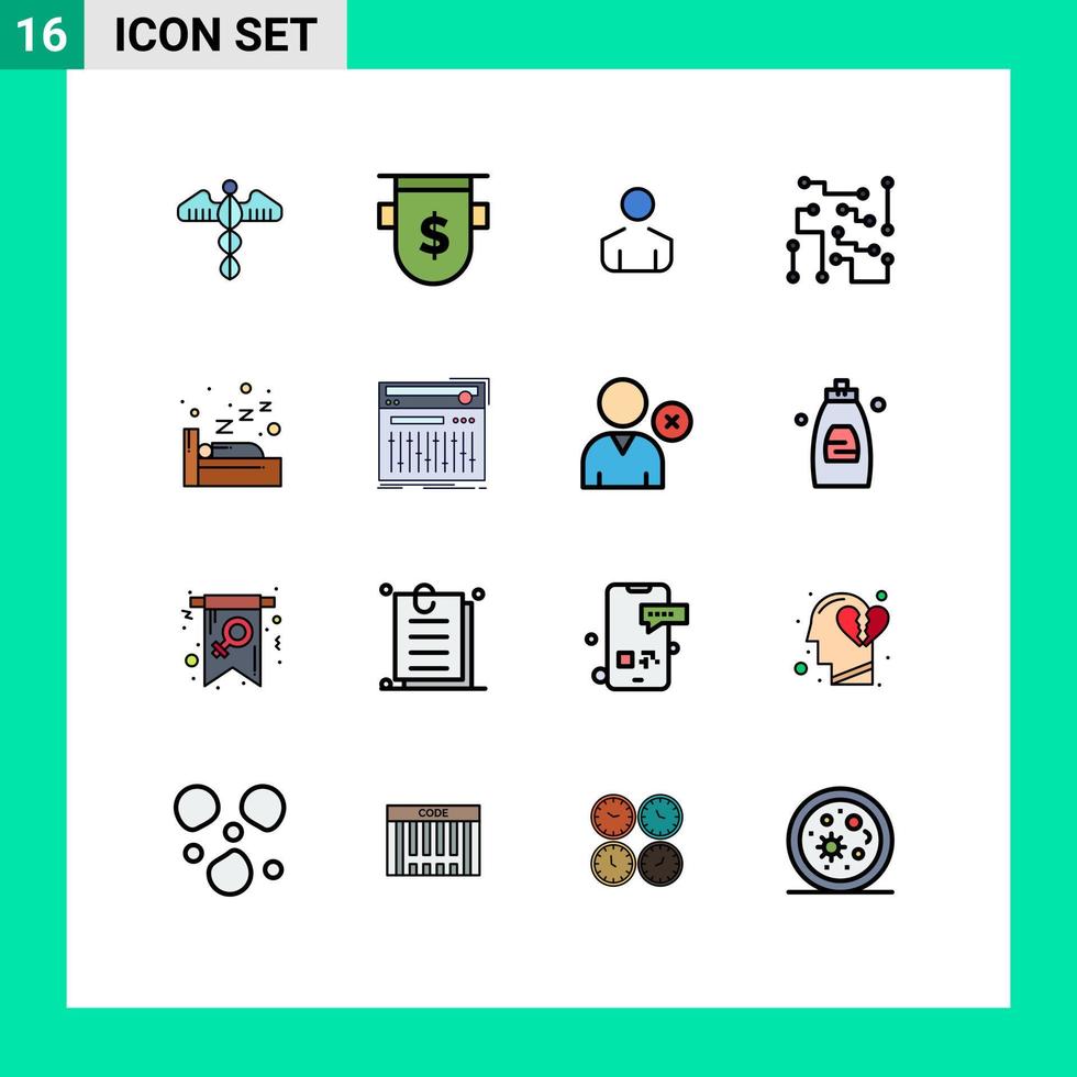 16 Creative Icons Modern Signs and Symbols of science electronics dollar circuitry person Editable Creative Vector Design Elements