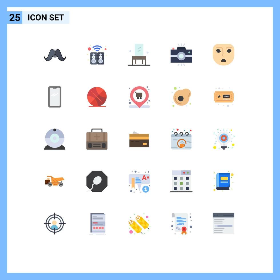 25 Creative Icons Modern Signs and Symbols of retro camera speaker antique camera interior Editable Vector Design Elements