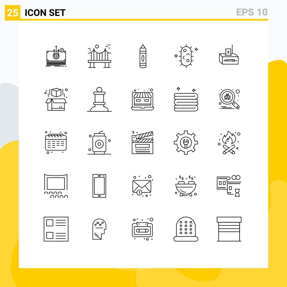 25 Thematic Vector Lines and Editable Symbols of bribe biology road biochemistry sketch Editable Vector Design Elements