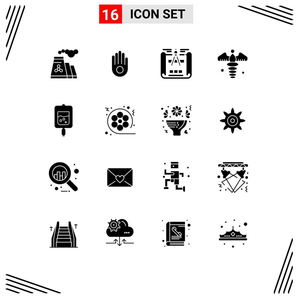 Stock Vector Icon Pack of 16 Line Signs and Symbols for samples test engineering design blood medical sign Editable Vector Design Elements
