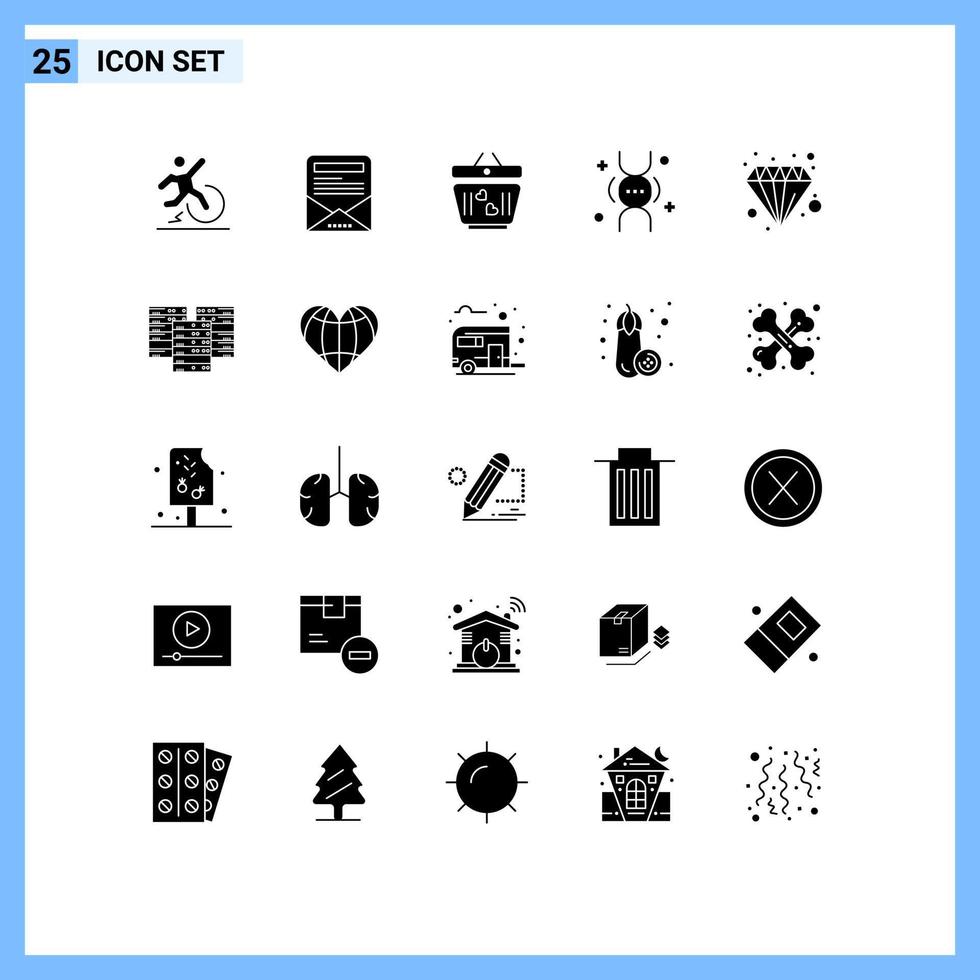 25 iconos creativos signos y símbolos modernos de elementos de diseño vectorial editables de adn de herencia de carro de vida de diamante vector