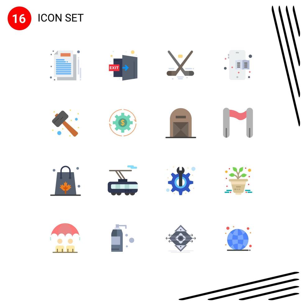 Modern Set of 16 Flat Colors and symbols such as pound knock canada education book olympics Editable Pack of Creative Vector Design Elements
