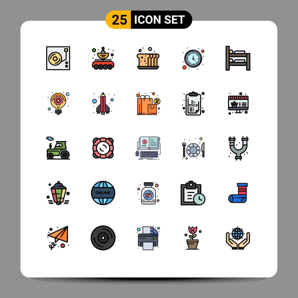 25 Creative Icons Modern Signs and Symbols of watch timer transfer clock food Editable Vector Design Elements