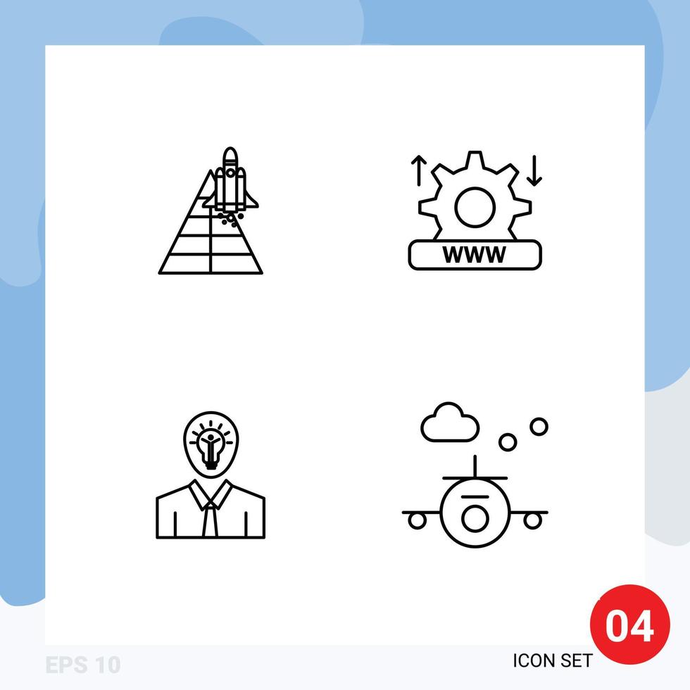 4 Creative Icons Modern Signs and Symbols of space man space craft security success Editable Vector Design Elements