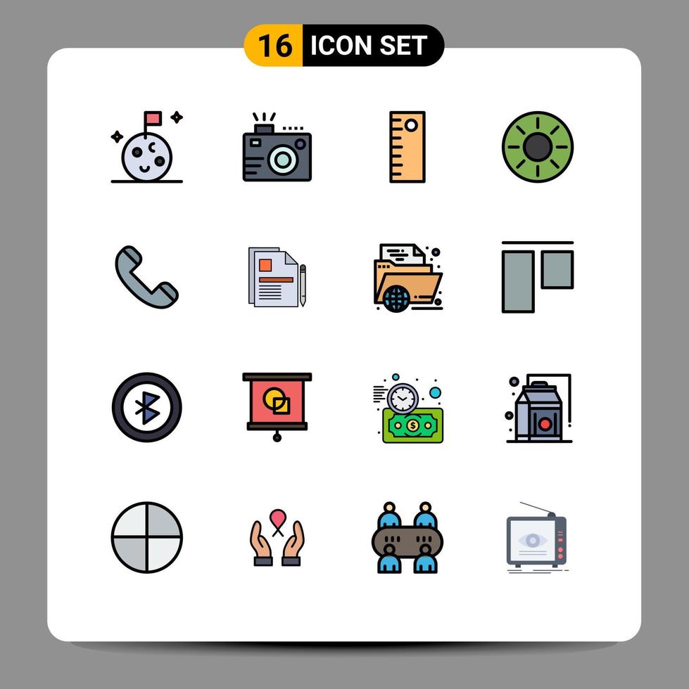 16 Creative Icons Modern Signs and Symbols of phone call ruler tropical healthy Editable Creative Vector Design Elements