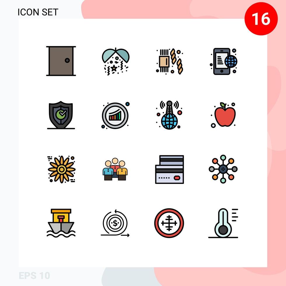 paquete de iconos vectoriales de stock de 16 signos y símbolos de línea para protección gdpr supermercado comunicación por Internet elementos de diseño de vectores creativos editables