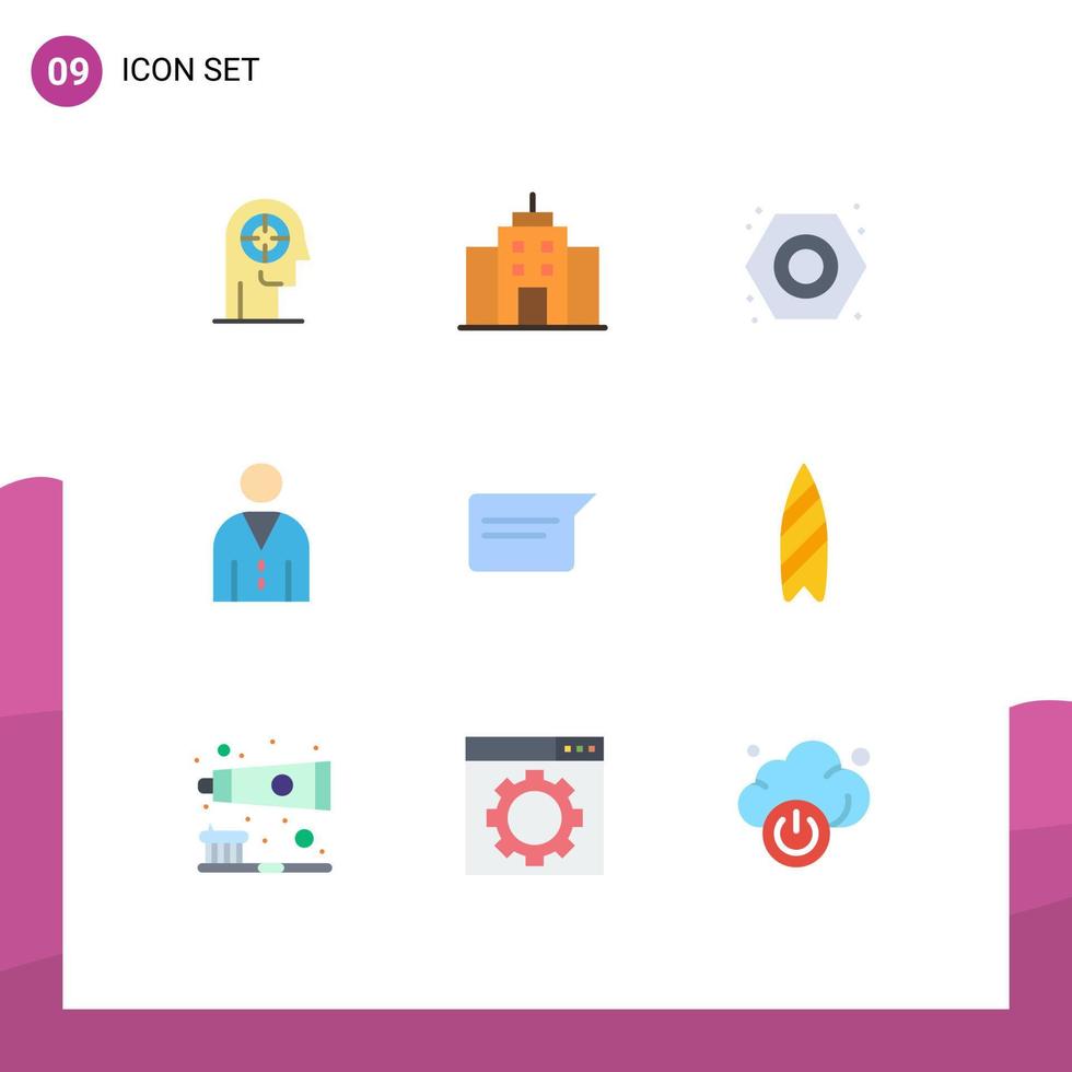 Flat Color Pack of 9 Universal Symbols of user interface interface human plumbing Editable Vector Design Elements