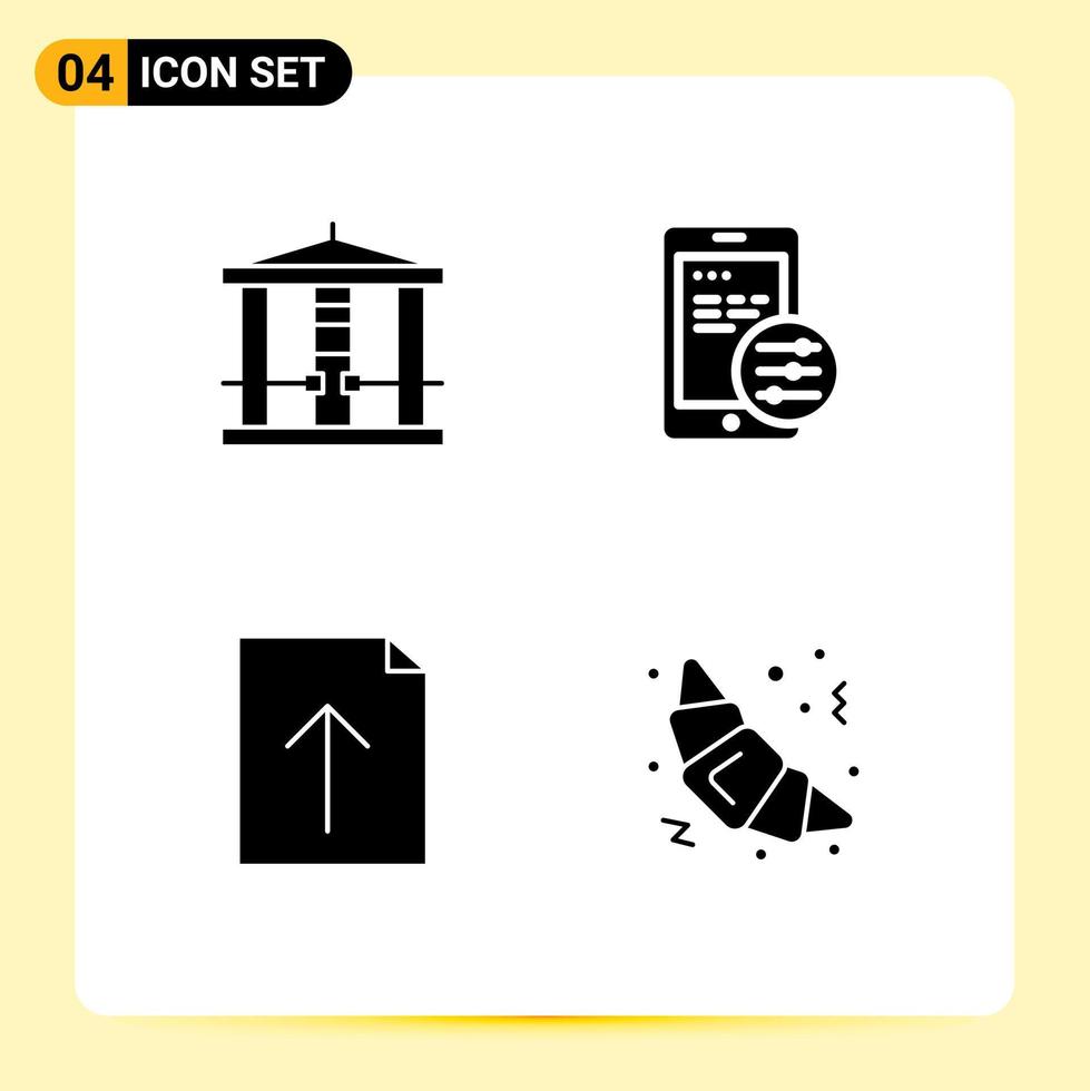 Editable Vector Line Pack of Simple Solid Glyphs of decapitate upload murder security fast food Editable Vector Design Elements