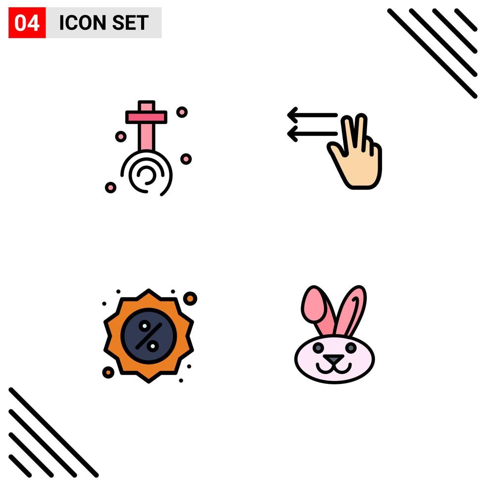 4 Creative Icons Modern Signs and Symbols of celebration market easter lefts bynny Editable Vector Design Elements