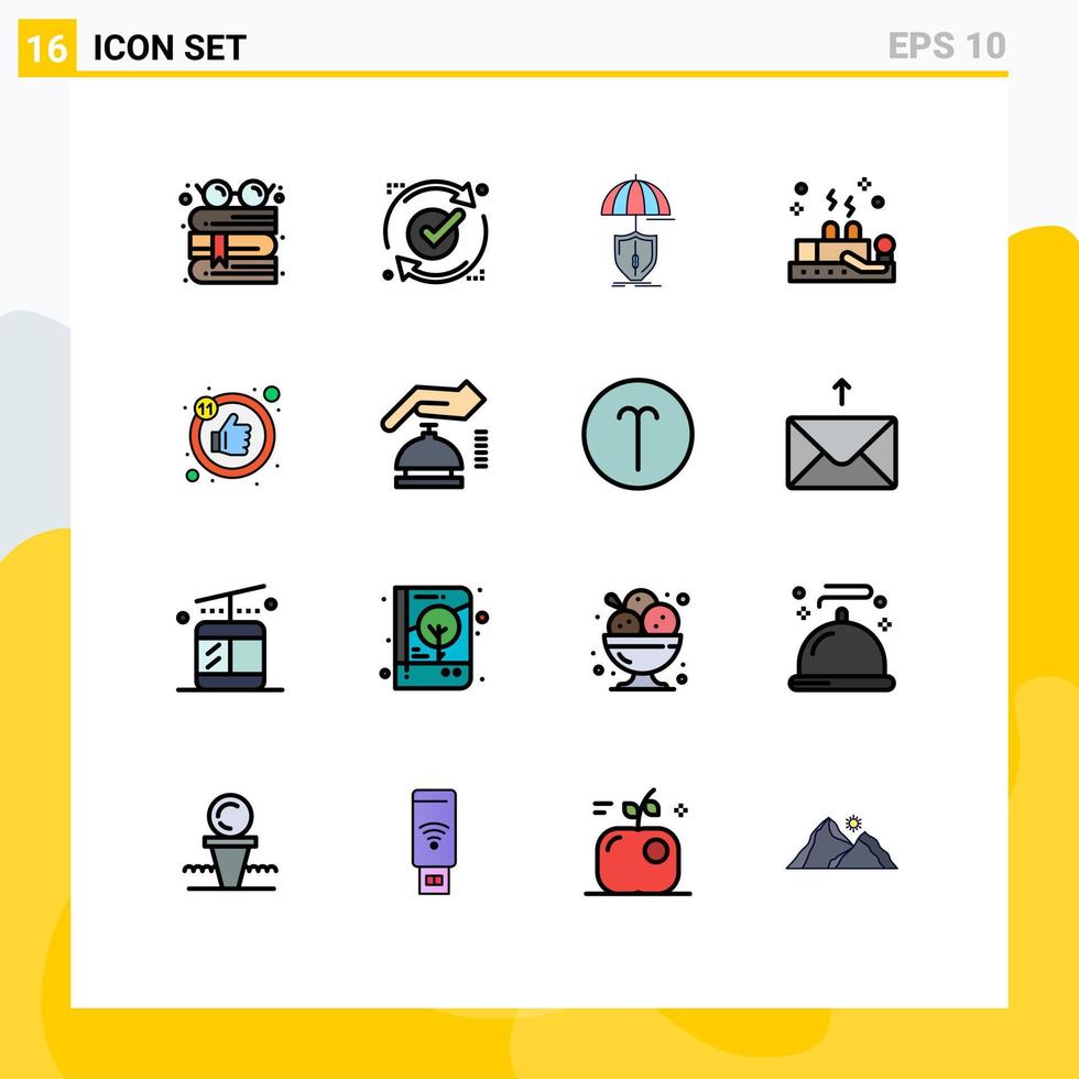 Set of 16 Modern UI Icons Symbols Signs for wellness healing refresh cupping digital Editable Creative Vector Design Elements