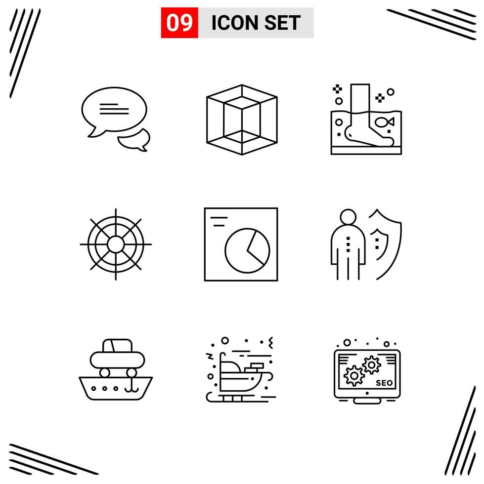 9 Icons Line Style Grid Based Creative Outline Symbols for Website Design Simple Line Icon Signs Isolated on White Background 9 Icon Set Creative Black Icon vector background