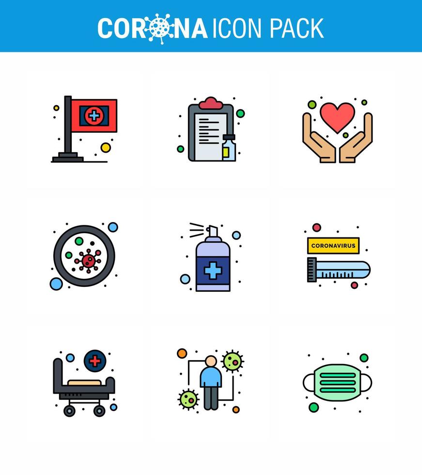 Simple Set of Covid19 Protection Blue 25 icon pack icon included spray microbe care germs bacterium viral coronavirus 2019nov disease Vector Design Elements