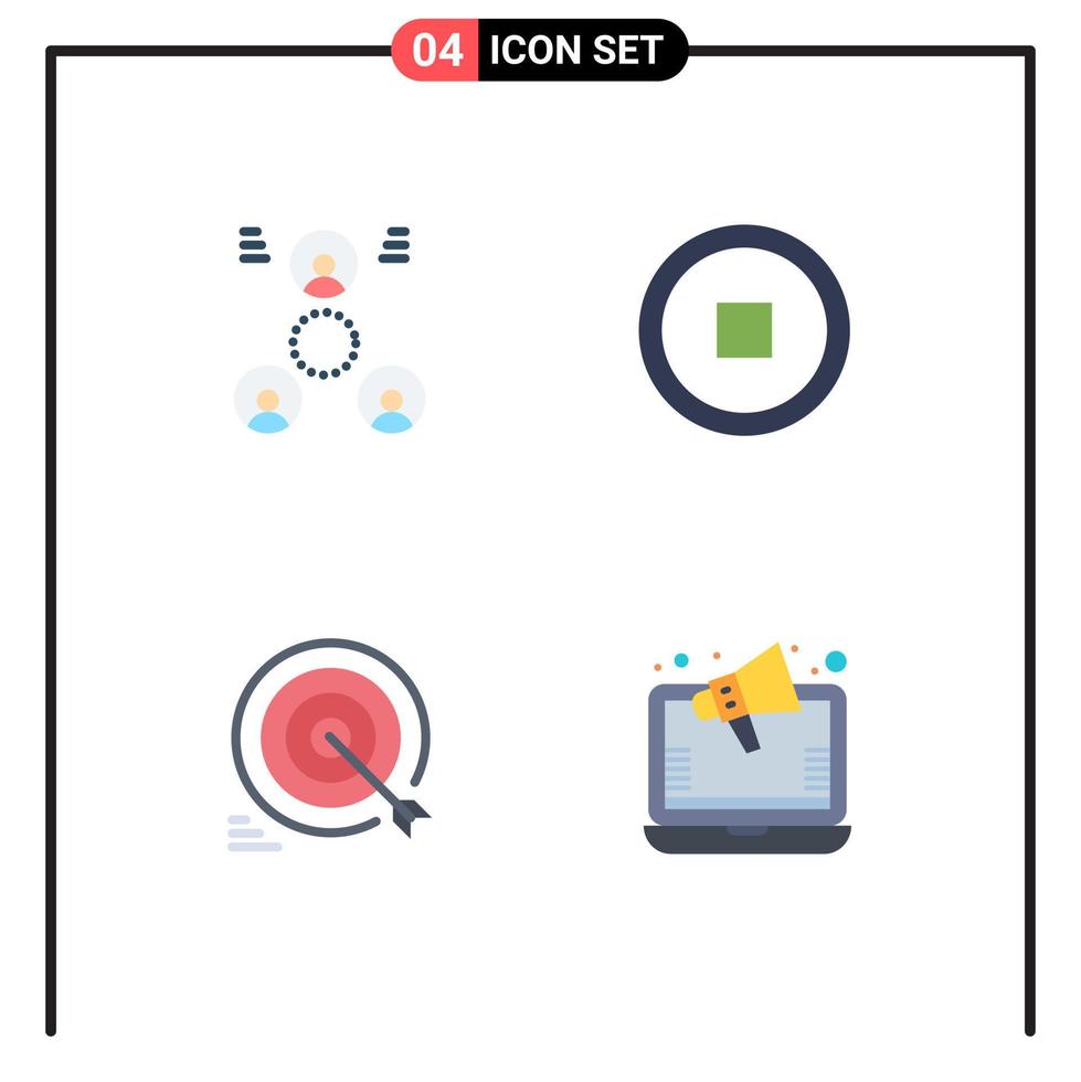 paquete de iconos de vector de stock de 4 signos y símbolos de línea para la empresa objetivo personas objetivos de usuario elementos de diseño de vector editables