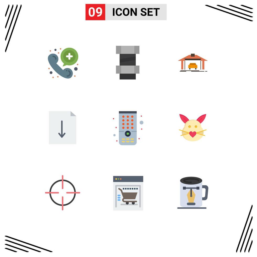 Set of 9 Vector Flat Colors on Grid for rabbit remote building control download Editable Vector Design Elements
