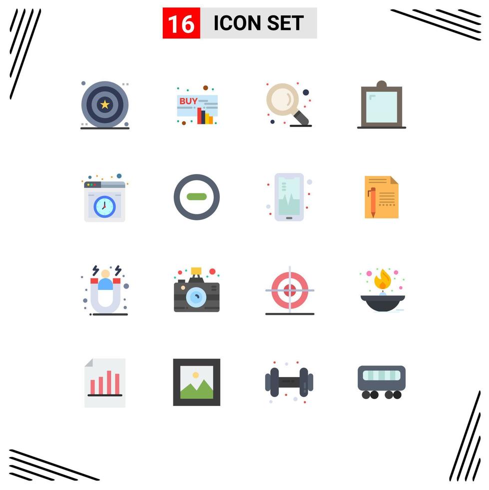 Group of 16 Modern Flat Colors Set for internet cloud find window furniture Editable Pack of Creative Vector Design Elements