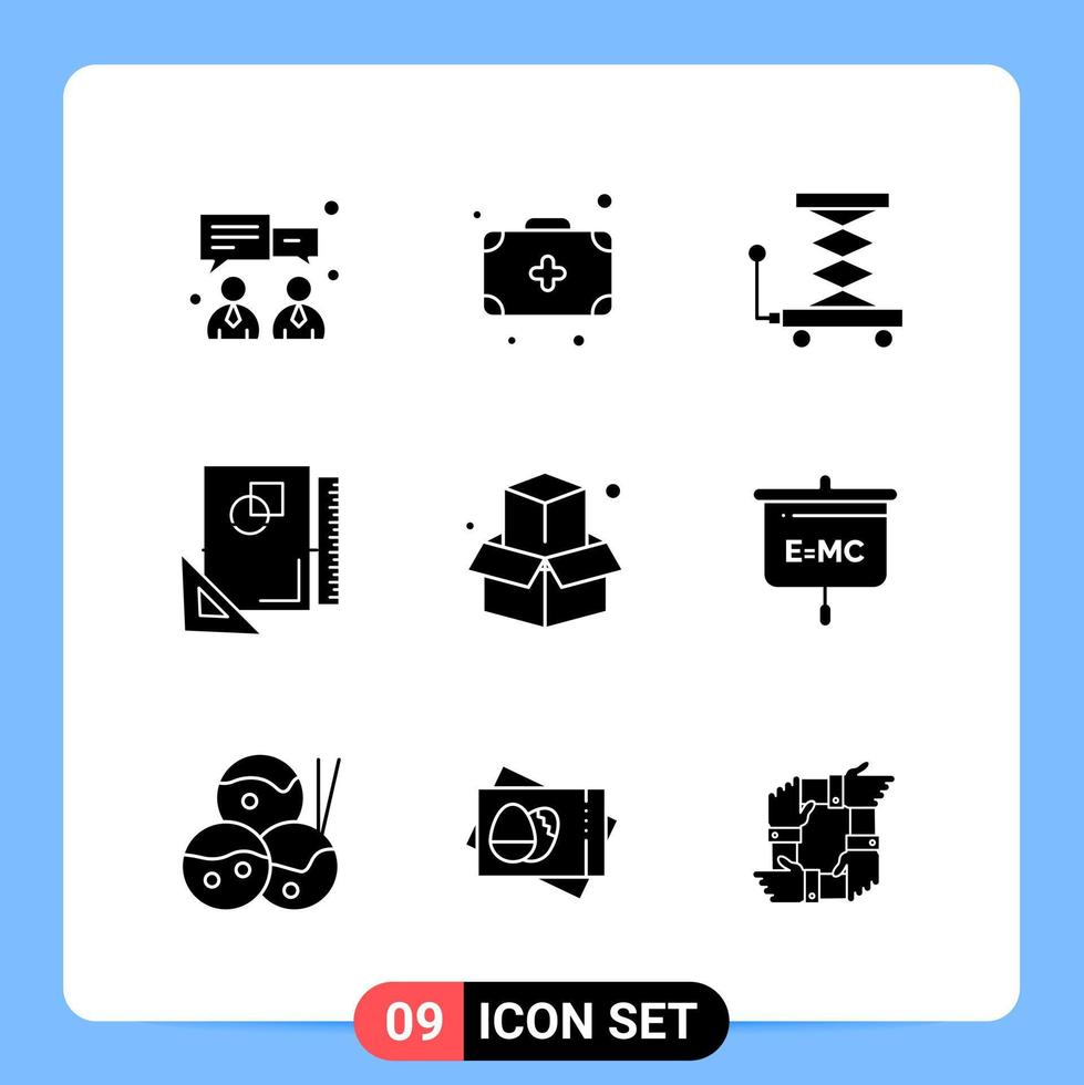 9 Solid Black Icon Pack Glyph Symbols for Mobile Apps isolated on white background 9 Icons Set Creative Black Icon vector background