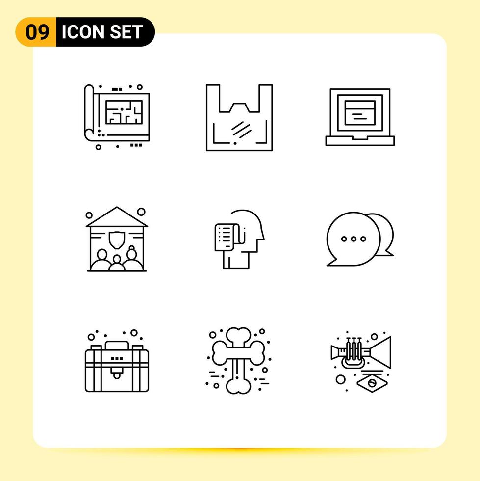 Outline Pack of 9 Universal Symbols of list people shopper insurance website Editable Vector Design Elements
