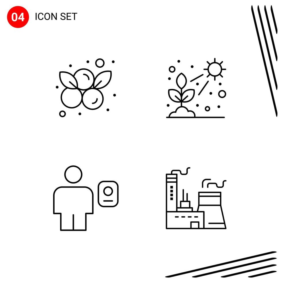 Collection of 4 Vector Icons in Line style Pixle Perfect Outline Symbols for Web and Mobile Line Icon Signs on White Background 4 Icons Creative Black Icon vector background