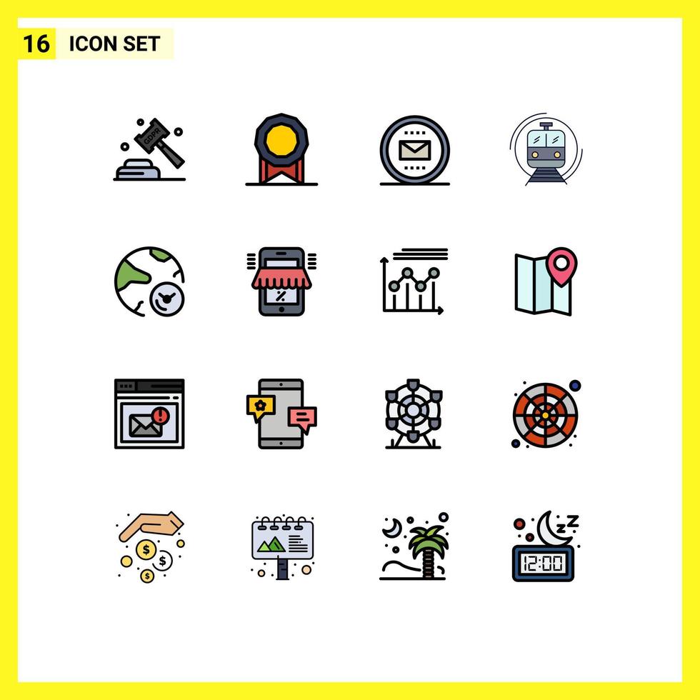 Stock Vector Icon Pack of 16 Line Signs and Symbols for transport smart basic train mail Editable Creative Vector Design Elements