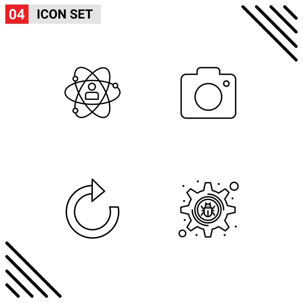 4 Line concept for Websites Mobile and Apps development photo person talent arrow Editable Vector Design Elements