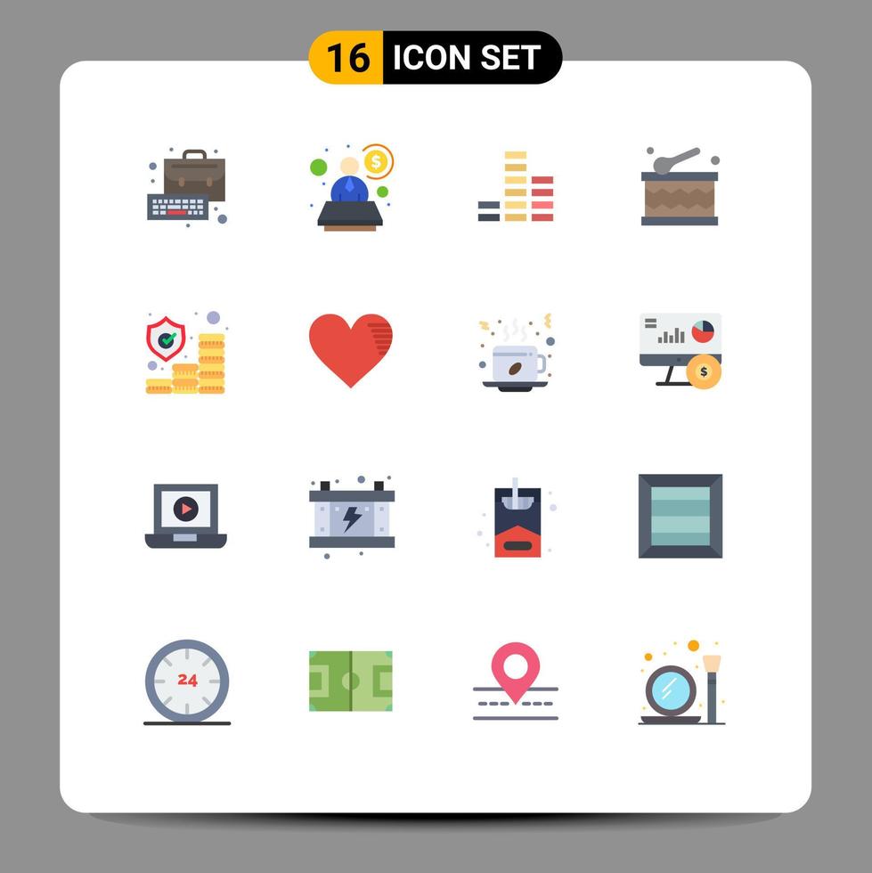 paquete de iconos de vector de stock de 16 signos y símbolos de línea para corazón dinero jugador inversión vacaciones paquete editable de elementos de diseño de vector creativo