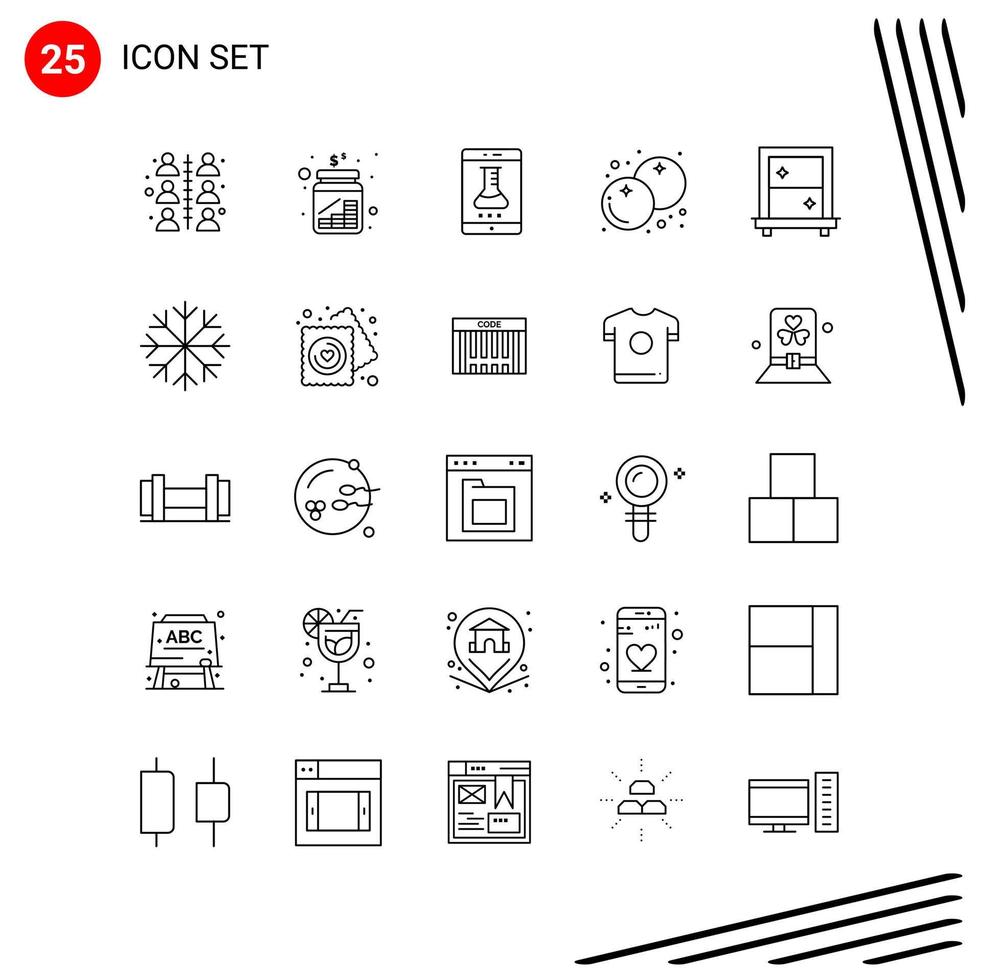 Collection of 25 Vector Icons in Line style Pixle Perfect Outline Symbols for Web and Mobile Line Icon Signs on White Background 25 Icons Creative Black Icon vector background