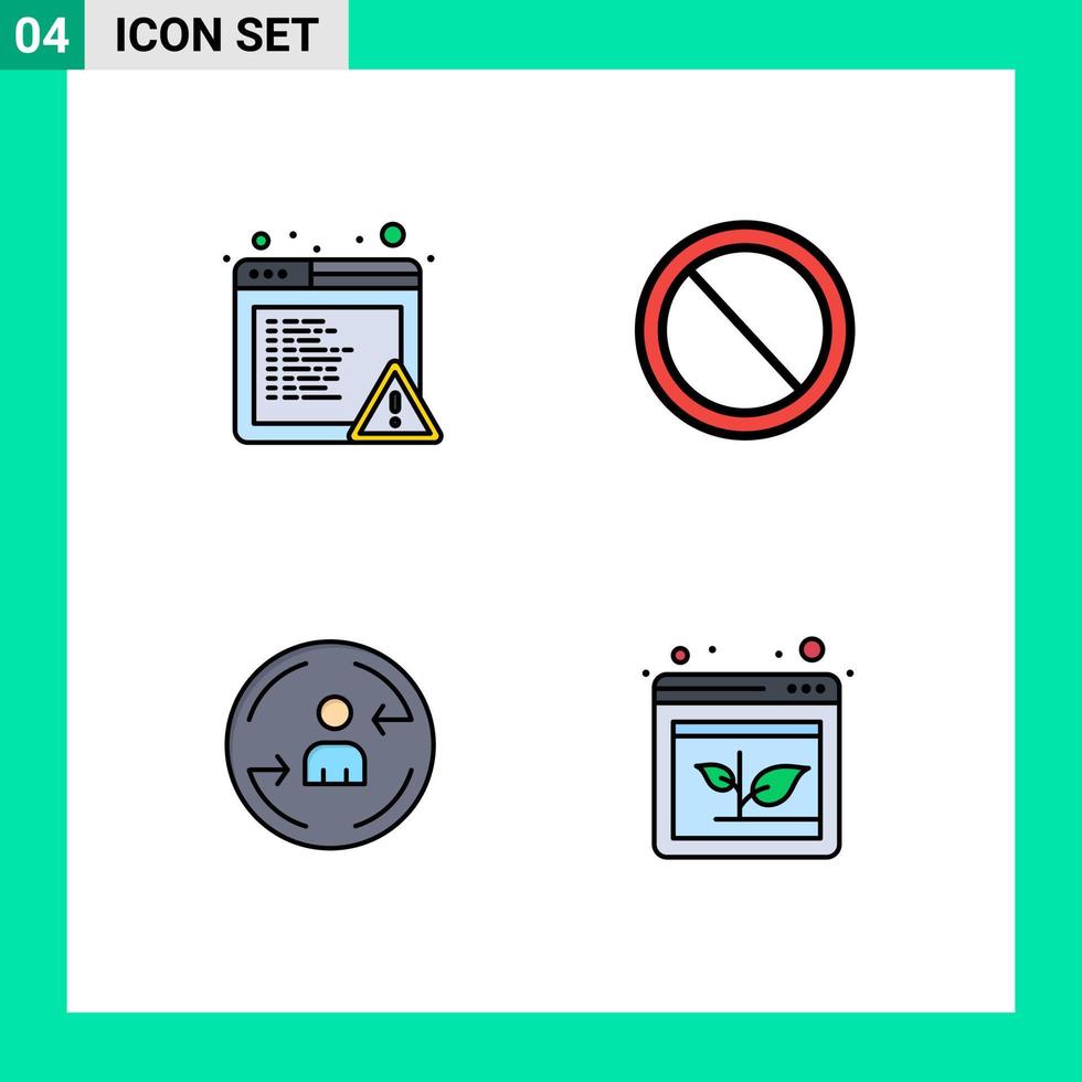 Universal Icon Symbols Group of 4 Modern Filledline Flat Colors of alert digital interface user arrow Editable Vector Design Elements
