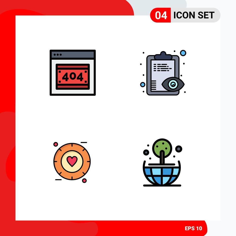 4 Creative Icons Modern Signs and Symbols of error signal server view wedding Editable Vector Design Elements
