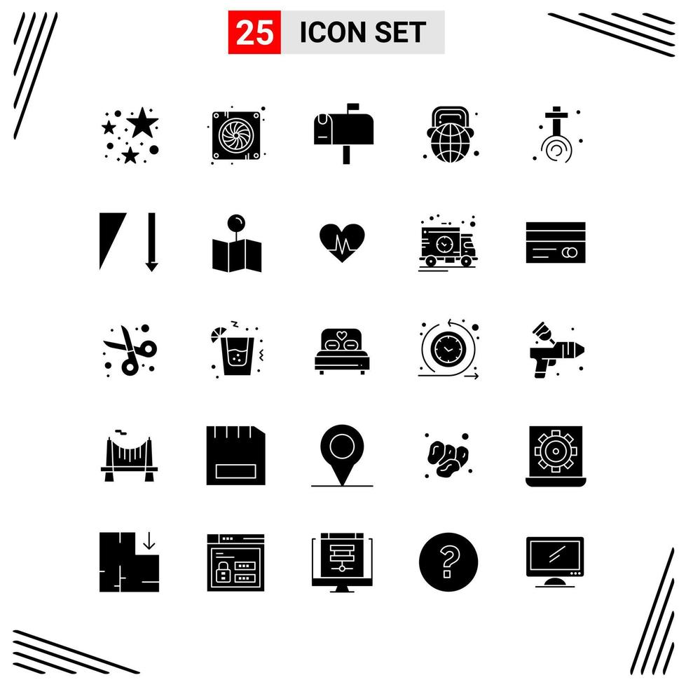 25 iconos estilo sólido cuadrícula basada en símbolos de glifos creativos para el diseño de sitios web signos de iconos sólidos simples aislados en fondo blanco conjunto de iconos 25 fondo de vector de icono negro creativo