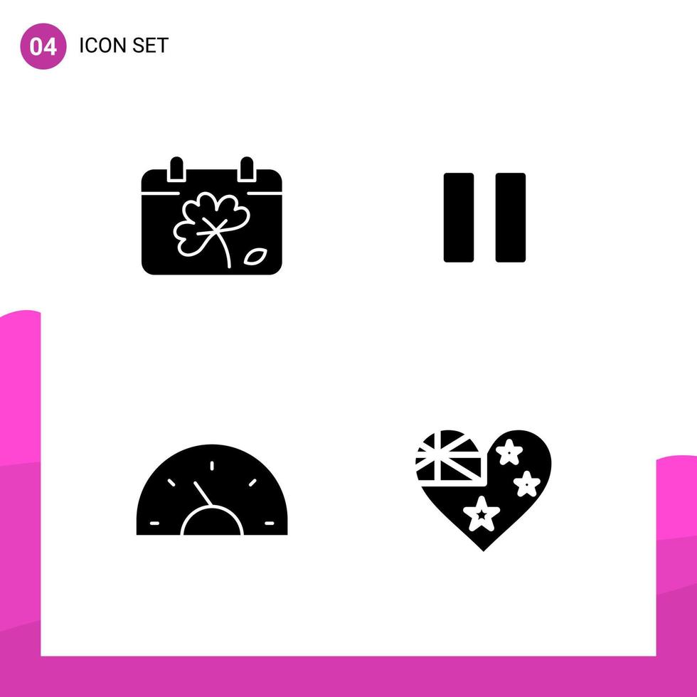 Glyph Icon set Pack of 4 Solid Icons isolated on White Background for responsive Website Design Print and Mobile Applications Creative Black Icon vector background