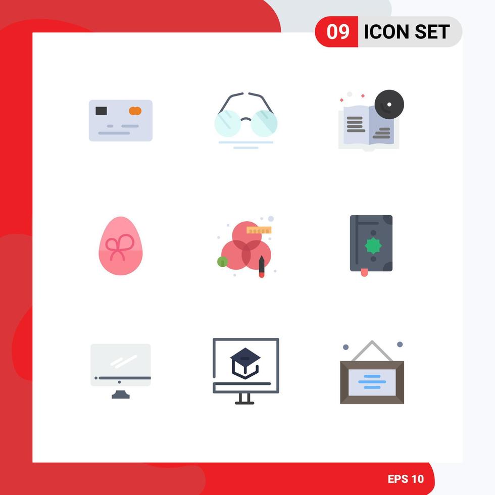 9 Flat Color concept for Websites Mobile and Apps rgb creative bookmark nature gift Editable Vector Design Elements