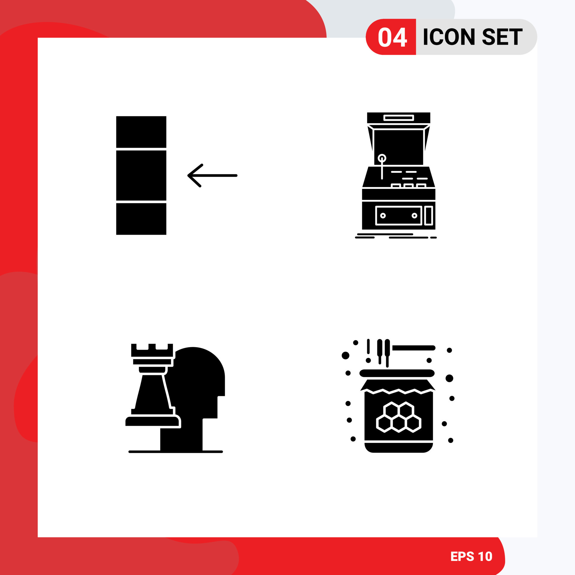 Set of modern ui icons symbols signs for column decisions arcade