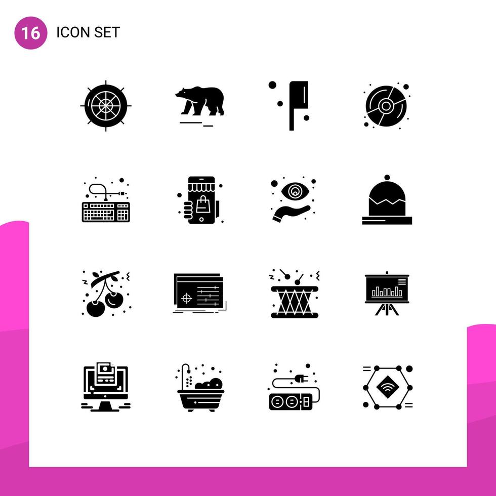 Stock Vector Icon Pack of 16 Line Signs and Symbols for hardware computer canada multimedia disk Editable Vector Design Elements