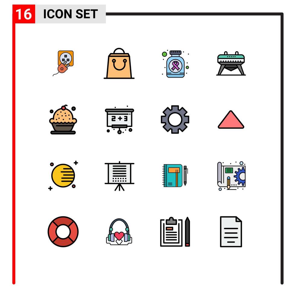 16 iconos creativos signos y símbolos modernos de biberón cremoso caballo gimnasia elementos de diseño de vectores creativos editables