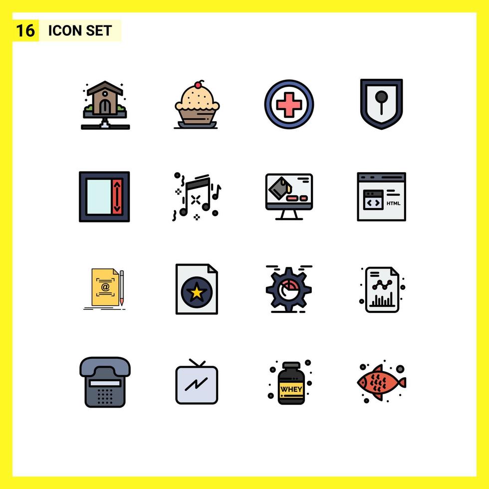 16 Creative Icons Modern Signs and Symbols of i frame security sweet location plus Editable Creative Vector Design Elements