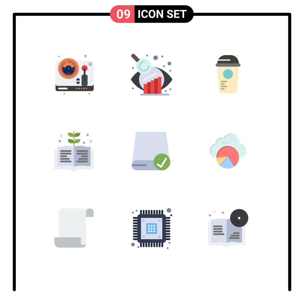 Set of 9 Modern UI Icons Symbols Signs for devices computers game knowledge book Editable Vector Design Elements